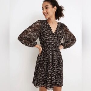Madewell Black and White Floral Mini Dress